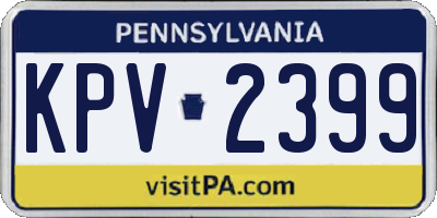 PA license plate KPV2399