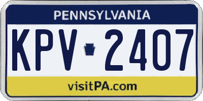 PA license plate KPV2407