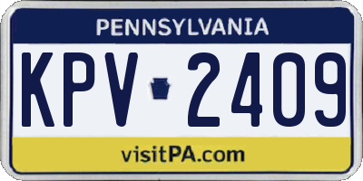 PA license plate KPV2409