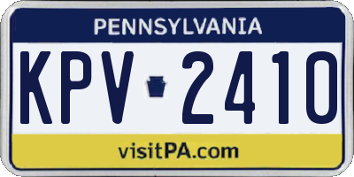 PA license plate KPV2410