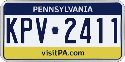 PA license plate KPV2411