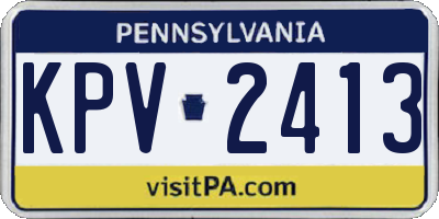 PA license plate KPV2413