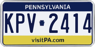 PA license plate KPV2414