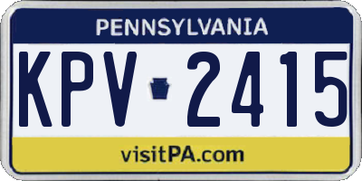 PA license plate KPV2415