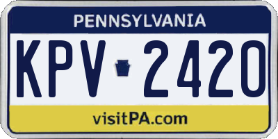 PA license plate KPV2420