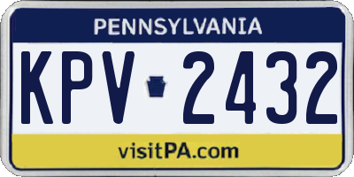 PA license plate KPV2432