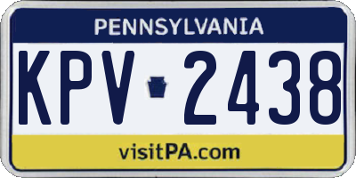 PA license plate KPV2438