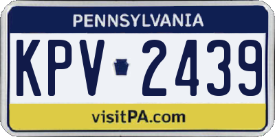 PA license plate KPV2439