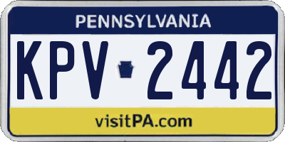 PA license plate KPV2442