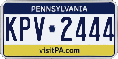 PA license plate KPV2444