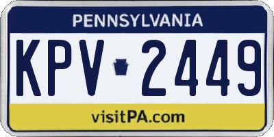PA license plate KPV2449