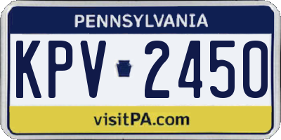 PA license plate KPV2450