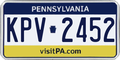 PA license plate KPV2452
