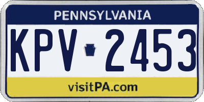PA license plate KPV2453