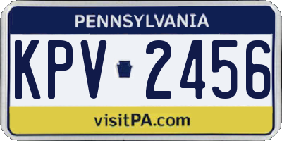 PA license plate KPV2456