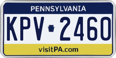 PA license plate KPV2460