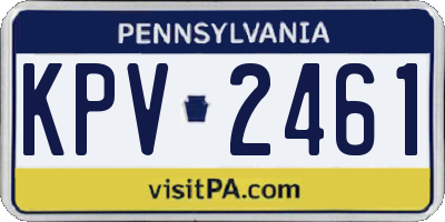 PA license plate KPV2461
