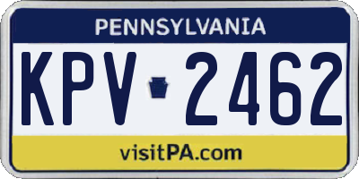 PA license plate KPV2462