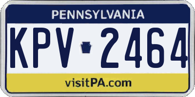 PA license plate KPV2464
