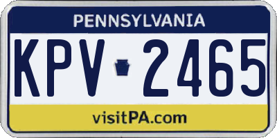 PA license plate KPV2465