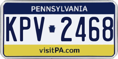 PA license plate KPV2468