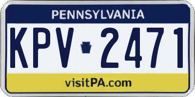 PA license plate KPV2471