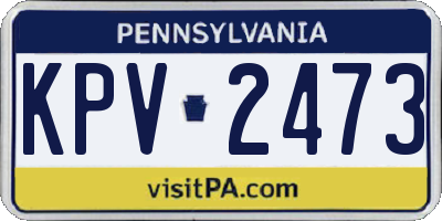 PA license plate KPV2473