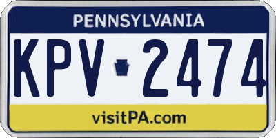 PA license plate KPV2474