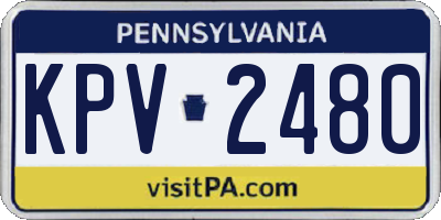 PA license plate KPV2480