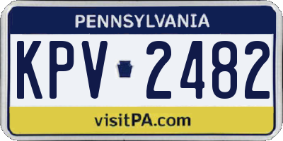 PA license plate KPV2482
