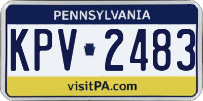 PA license plate KPV2483