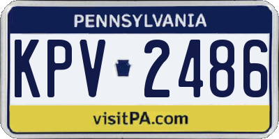 PA license plate KPV2486
