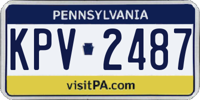 PA license plate KPV2487
