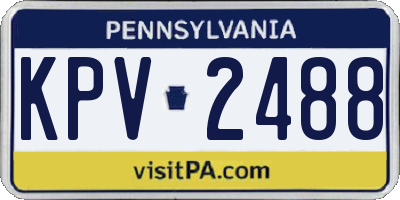 PA license plate KPV2488