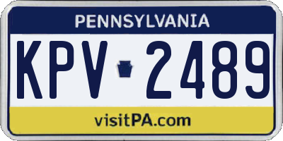 PA license plate KPV2489