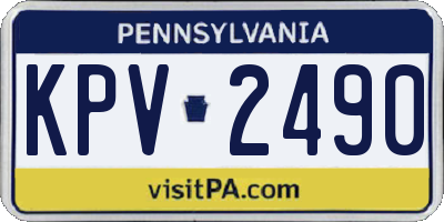 PA license plate KPV2490