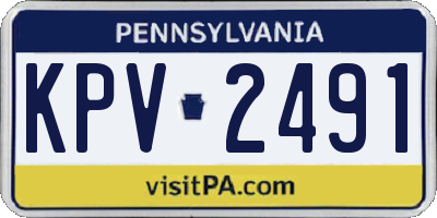 PA license plate KPV2491