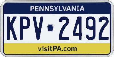 PA license plate KPV2492