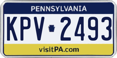 PA license plate KPV2493