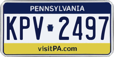 PA license plate KPV2497