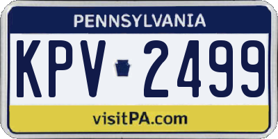 PA license plate KPV2499