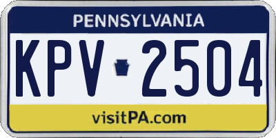 PA license plate KPV2504