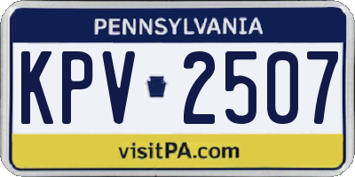 PA license plate KPV2507