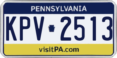 PA license plate KPV2513