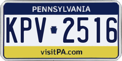 PA license plate KPV2516