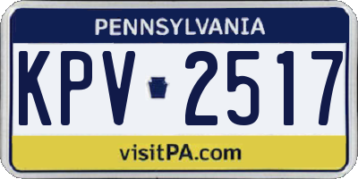 PA license plate KPV2517
