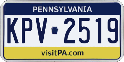 PA license plate KPV2519
