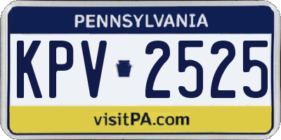 PA license plate KPV2525