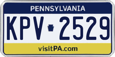 PA license plate KPV2529