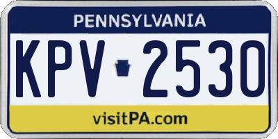 PA license plate KPV2530